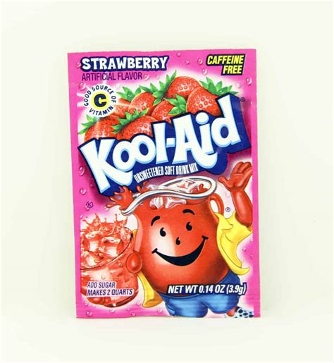 Unspecified Directions: Measure Kool-Aid Drink Mix into cap just to line. Do not overfill or mound. Pour into plastic or glass pitcher. Add cold water and ice.